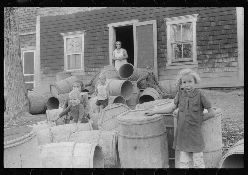 [Untitled photo, possibly related to: Child of a French-Canadian potato farmer in Soldier Pond, Maine]. Sourced from the…