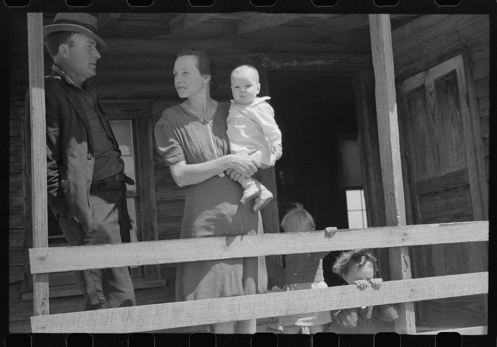 [Untitled photo, possibly related to: Tenant family who lived in the Camp Croft area and had to move out. The man was…