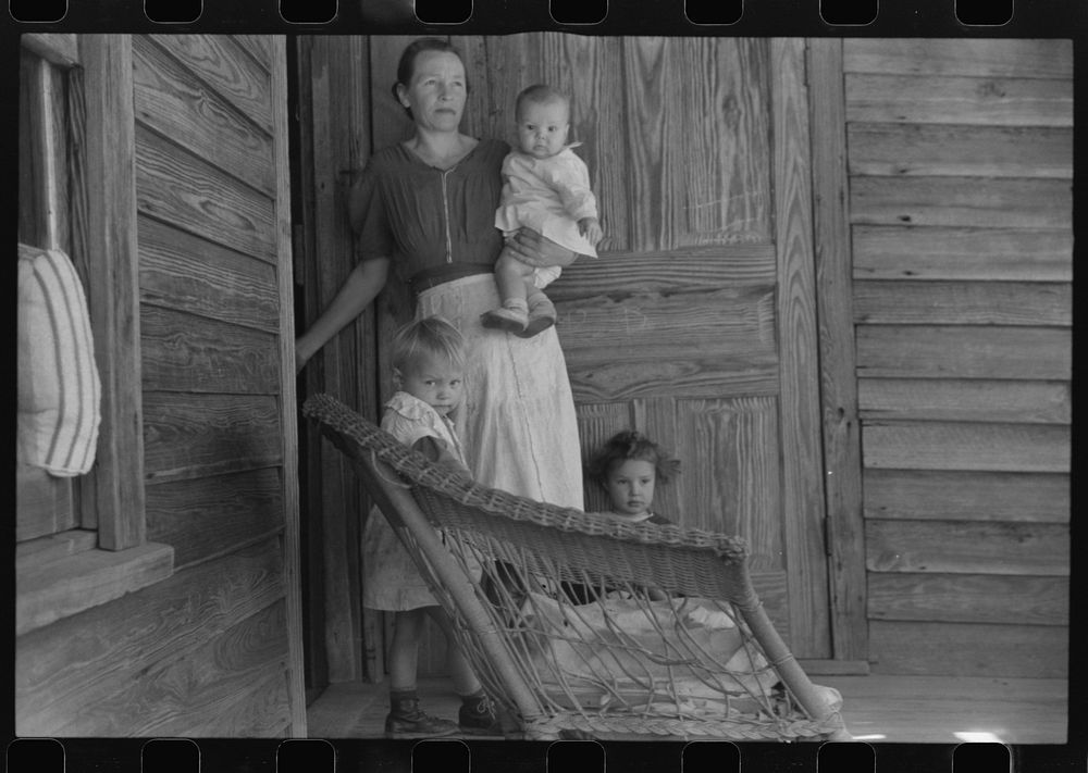 [Untitled photo, possibly related to: Tenant family who lived in the Camp Croft area and had to move out. The man was…