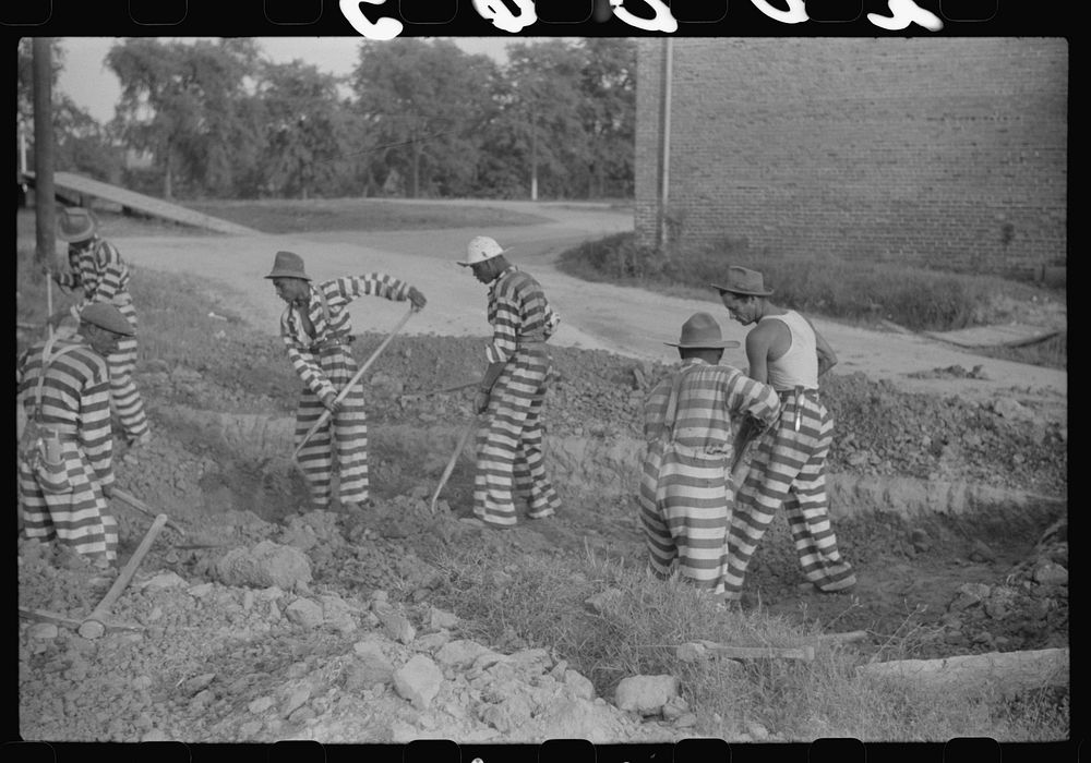 [Untitled photo, possibly related to: Georgia convicts working on a road in Oglethorpe County]. Sourced from the Library of…