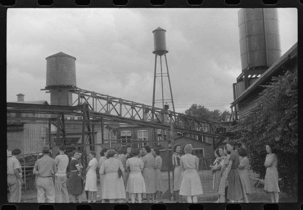 [Untitled photo, possibly related to: The second shift at the textile mill in Union Point, Greene County, Georgia]. Sourced…