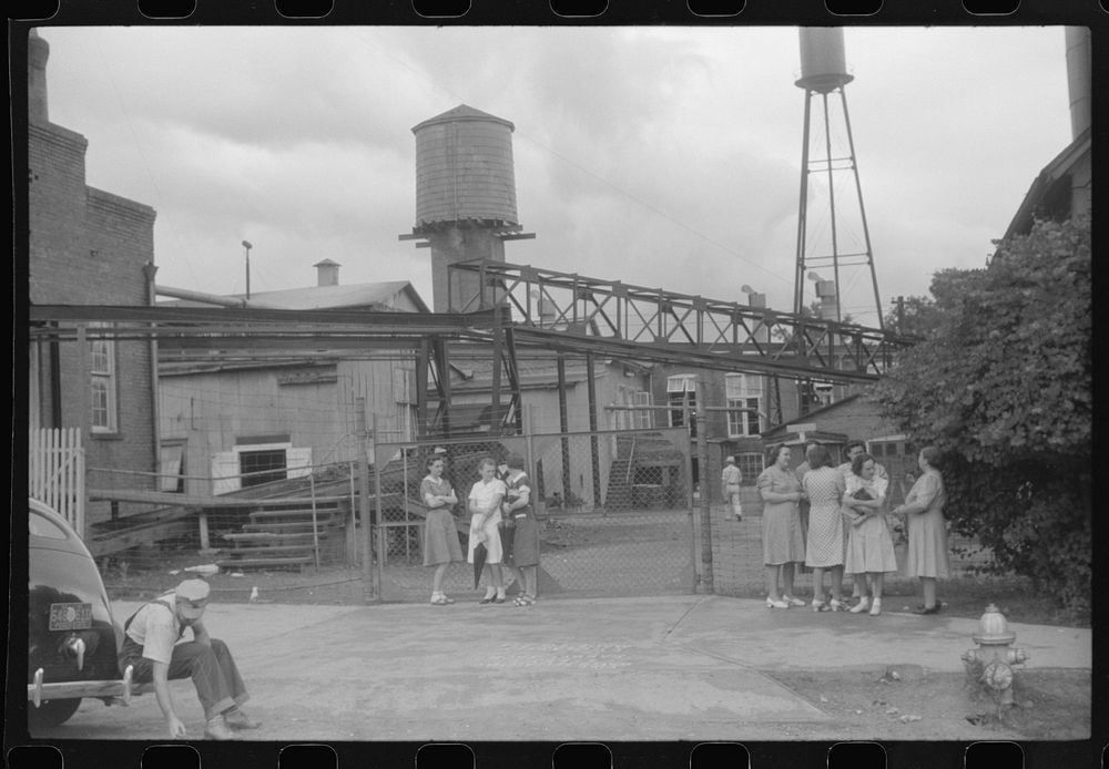 [Untitled photo, possibly related to: The second shift at the textile mill in Union Point, Greene County, Georgia]. Sourced…