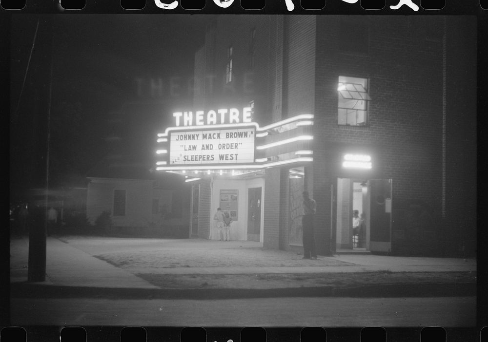 [Untitled photo, possibly related to: The movie house in Greensboro, Greene County, Georgia]. Sourced from the Library of…