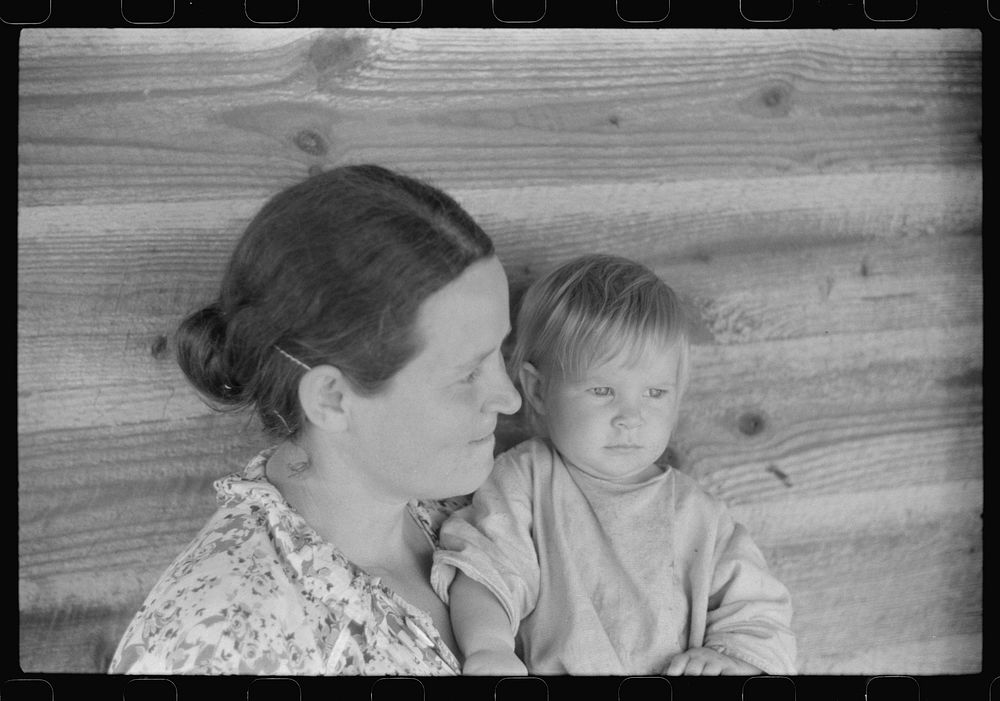 [Untitled photo, possibly related to: Wife and child of a tenant farmer in northern Greene County, Georgia]. Sourced from…