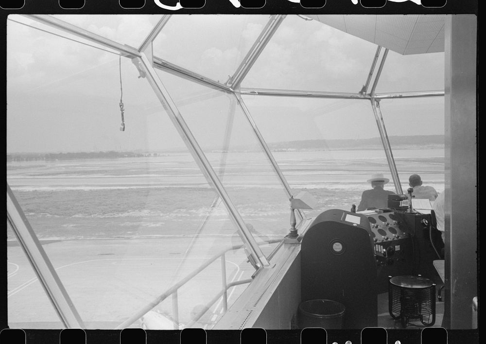 [Untitled photo, possibly related to: Radios in the control tower at the municipal airport, in Washington, D.C.]. Sourced…