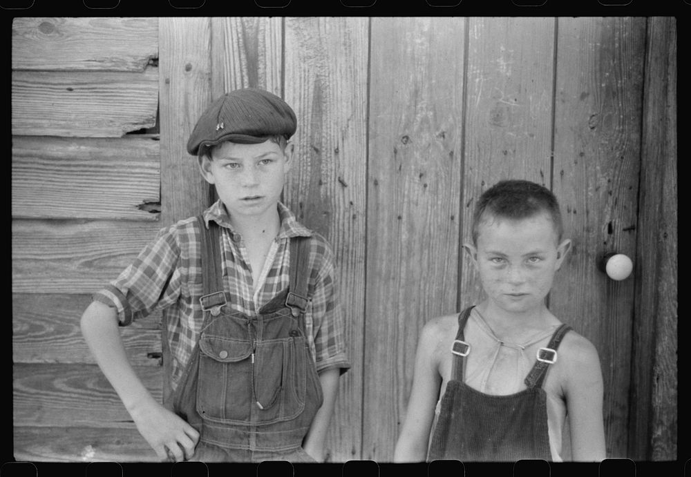 [Untitled photo, possibly related to: Children of William Corneal, farmer who must move out of the area being taken over by…