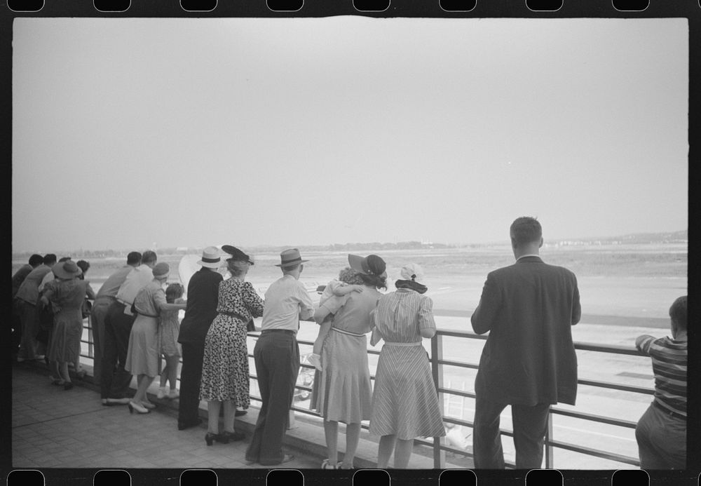 [Untitled photo, possibly related to: Visitors watching a plane take off at the municipal airport in Washington, D.C.].…