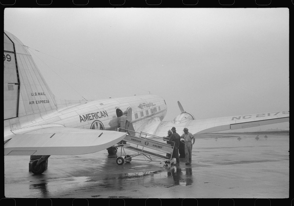 [Untitled photo, possibly related to: A plane on the field at the municipal airport on a rainy day, Washington, D.C.].…