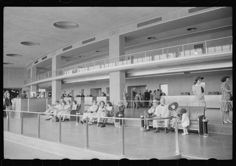 [Untitled photo, possibly related to: In the main waiting room at the municipal airport in Washington, D.C.]. Sourced from…