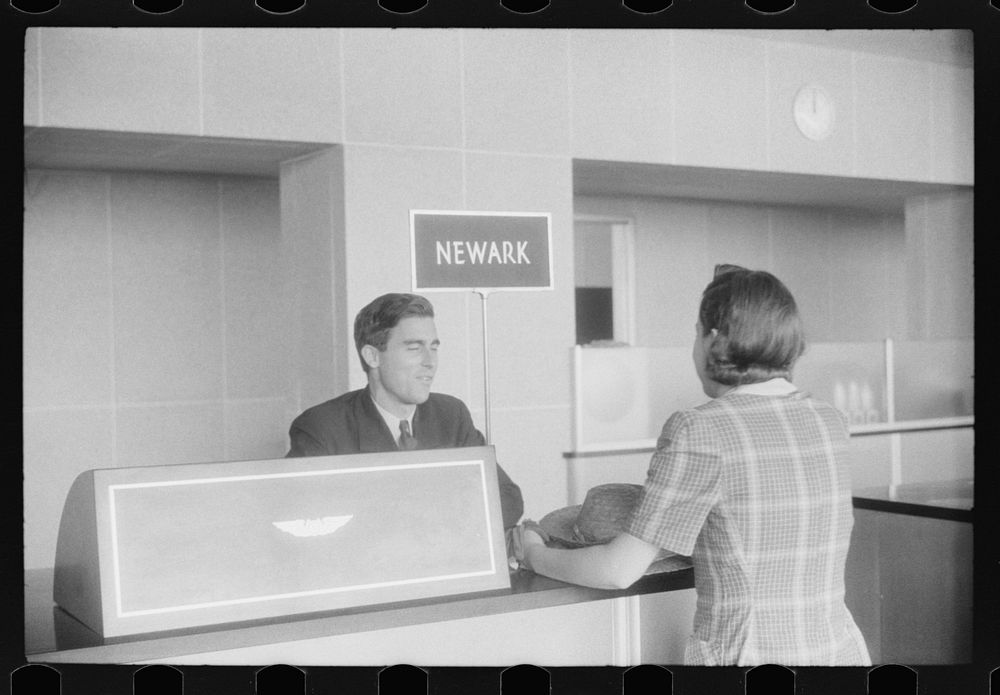 [Untitled photo, possibly related to: At the ticket counter in the municipal airport in Washington, D.C.]. Sourced from the…