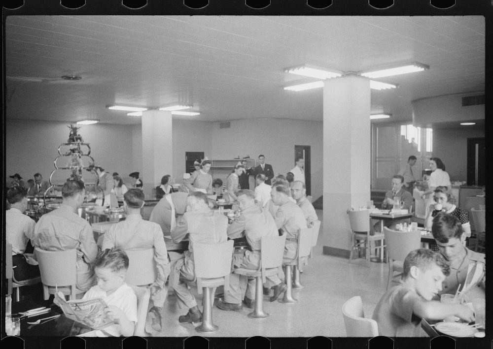 [Untitled photo, possibly related to: In the cafe at the municipal airport in Washington, D.C.]. Sourced from the Library of…