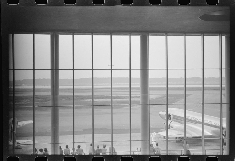 [Untitled photo, possibly related to: View from the balcony of the main waiting room at the municipal airport, Washington…
