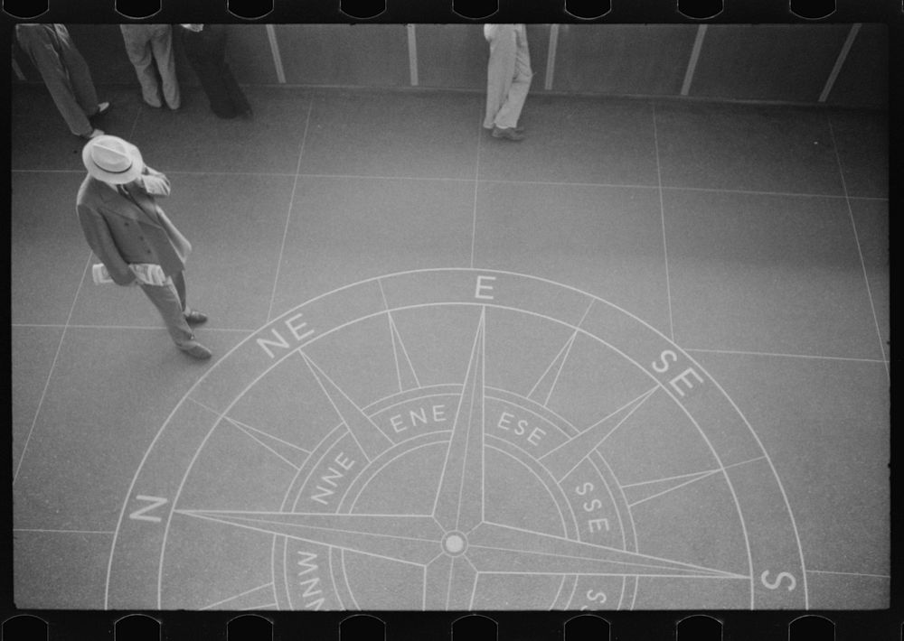 [Untitled photo, possibly related to: Decoration on the floor of the waiting room in the municipal airport in Washington…
