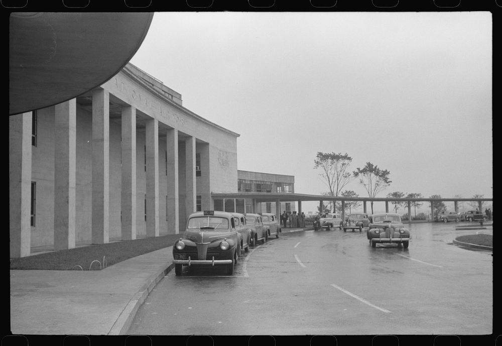 [Untitled photo, possibly related to: Outside one of the main entrances to the municipal airport, in Washington, D.C.].…