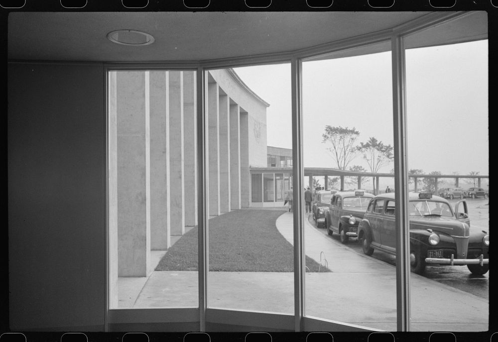 [Untitled photo, possibly related to: Outside one of the main entrances to the municipal airport, in Washington, D.C.].…