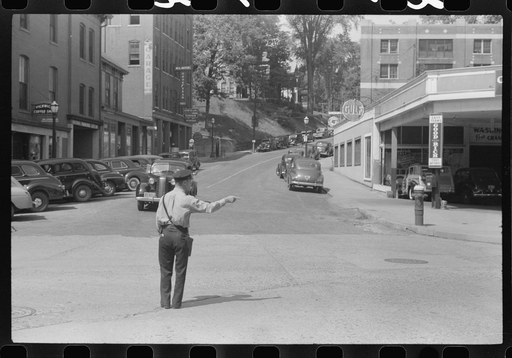 Traffic cop in Brattleboro, Vermont. Sourced from the Library of Congress.