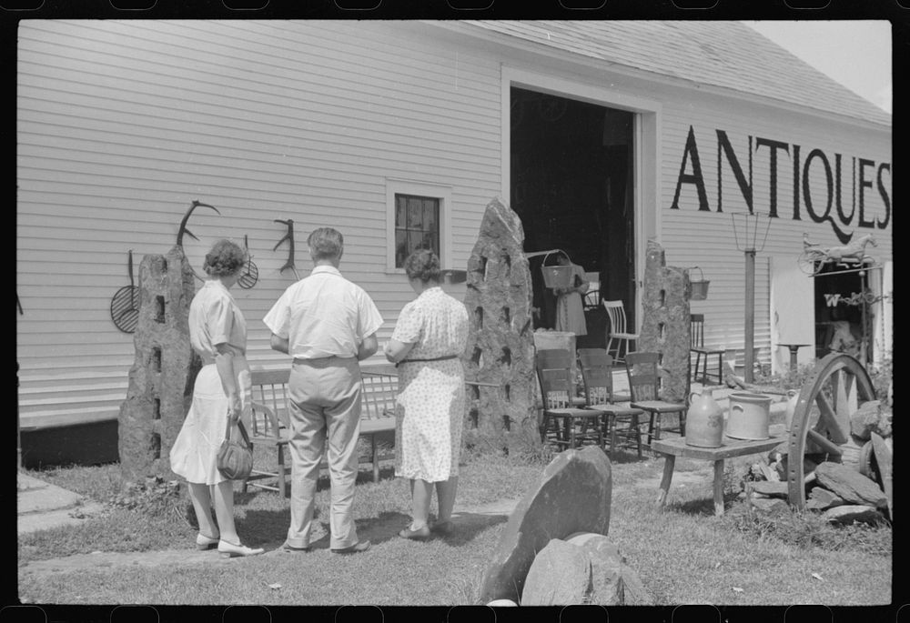 [Untitled photo, possibly related to: An antique shop near Brattleboro, Vermont]. Sourced from the Library of Congress.