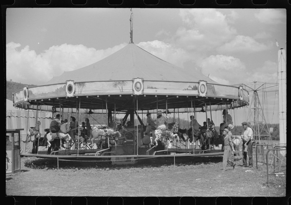 [Untitled photo, possibly related to: Amusements at a small American Legion fair near Bellows Falls, Vermont]. Sourced from…