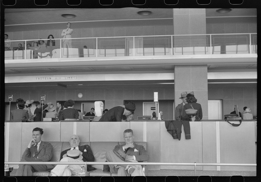 [Untitled photo, possibly related to: Passengers in the waiting room at the municipal airport in Washington, D.C.]. Sourced…