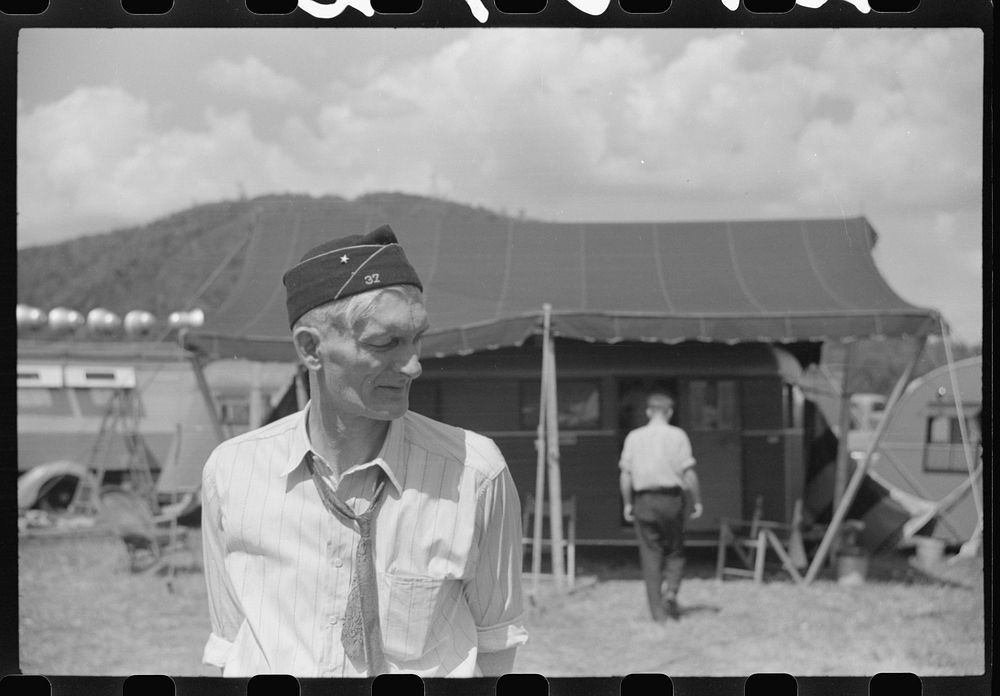 Legionnaire at a carnival near Bellows Falls, Vermont. Sourced from the Library of Congress.