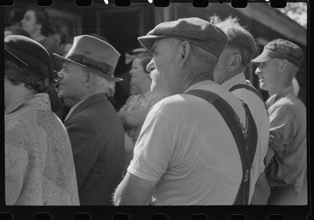 Spectators at an auction in East Albany, Vermont.. Sourced from the Library of Congress.