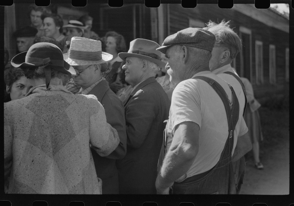 [Untitled photo, possibly related to: Spectators at an auction in East Albany, Vermont.]. Sourced from the Library of…