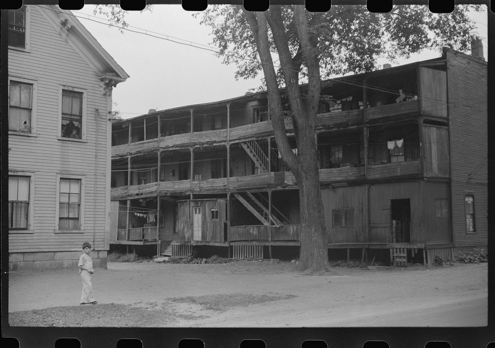 Tenement houses in Rutland, Vermont. Sourced from the Library of Congress.