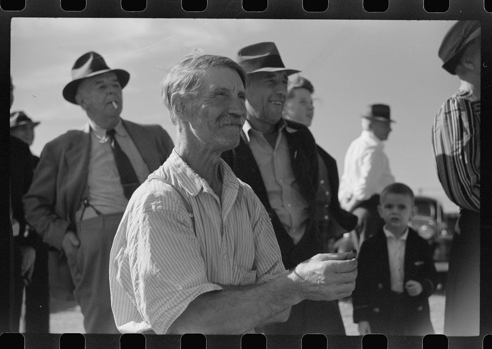 [Untitled photo, possibly related to: Spectators watching sulky races at the Rutland Fair, Vermont]. Sourced from the…