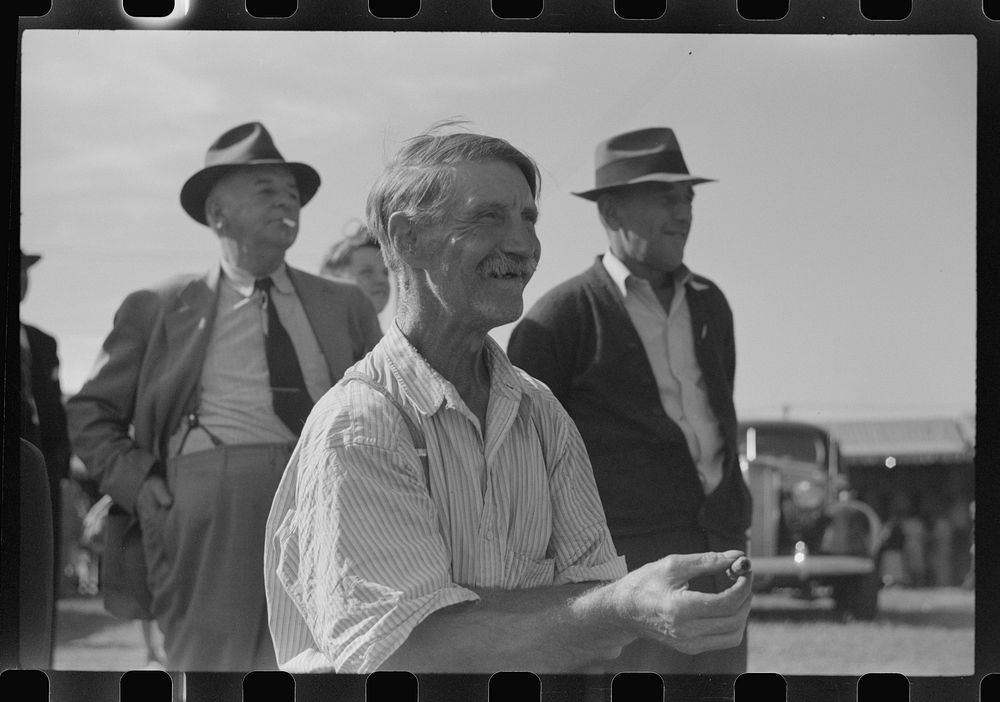 [Untitled photo, possibly related to: Spectators watching sulky races at the Rutland Fair, Vermont]. Sourced from the…