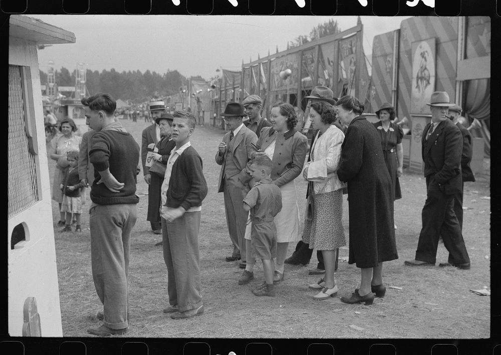 [Untitled photo, possibly related to: A sideshow at the Rutland Fair, Rutland, Vermont]. Sourced from the Library of…