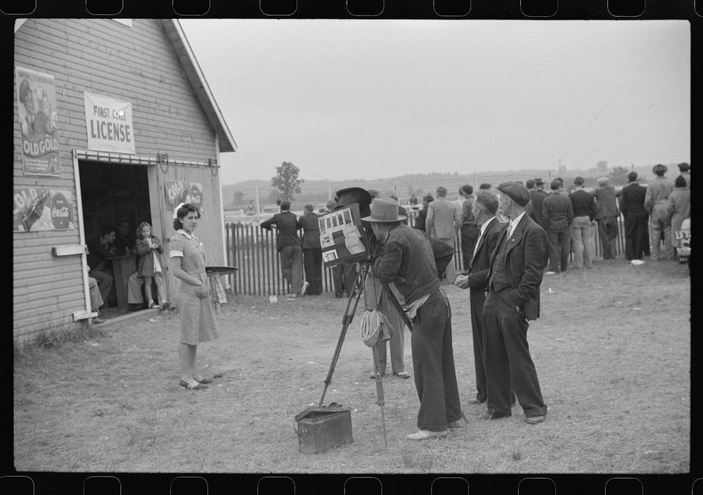 Essex Junction, Vermont. Tintype photographer at the Champlain Valley Exposition. Sourced from the Library of Congress.