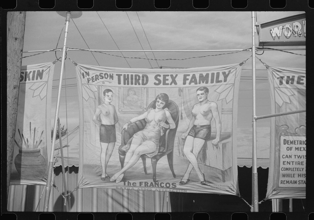 Rutland, Vermont. Posters advertising a sideshow at the Vermont State Fair. Sourced from the Library of Congress.