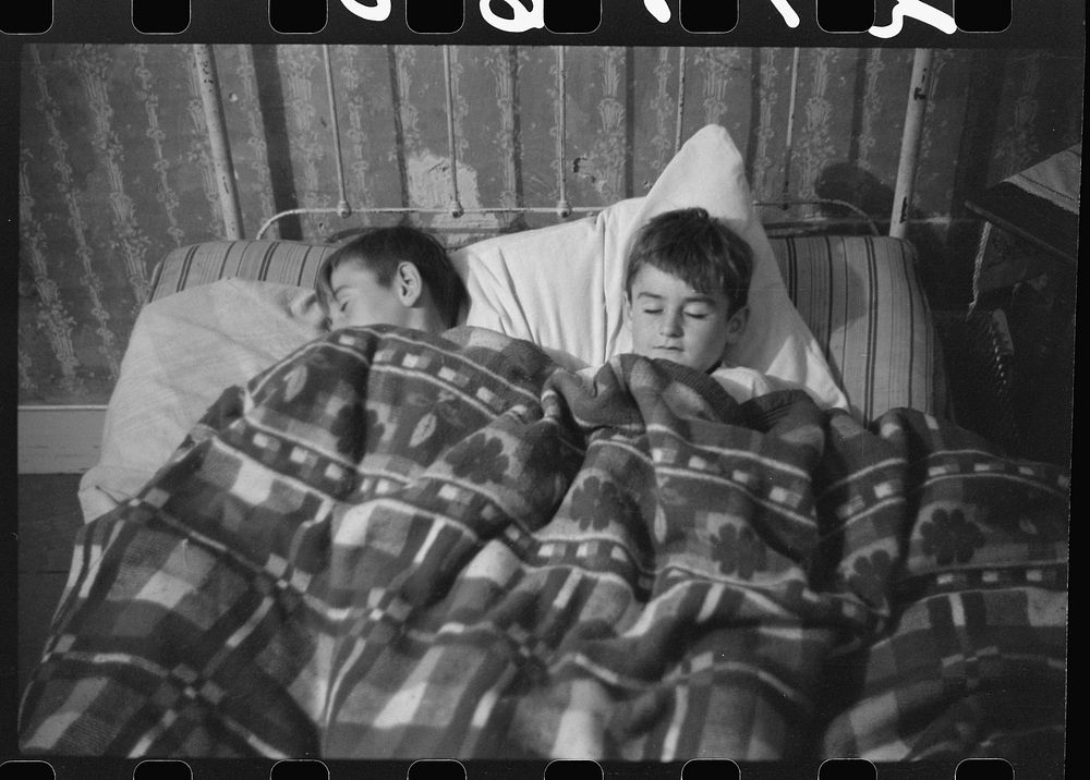 [Untitled photo, possibly related to: Two of the Gaynor children going to bed on their farm near Fairfield, Vermont].…