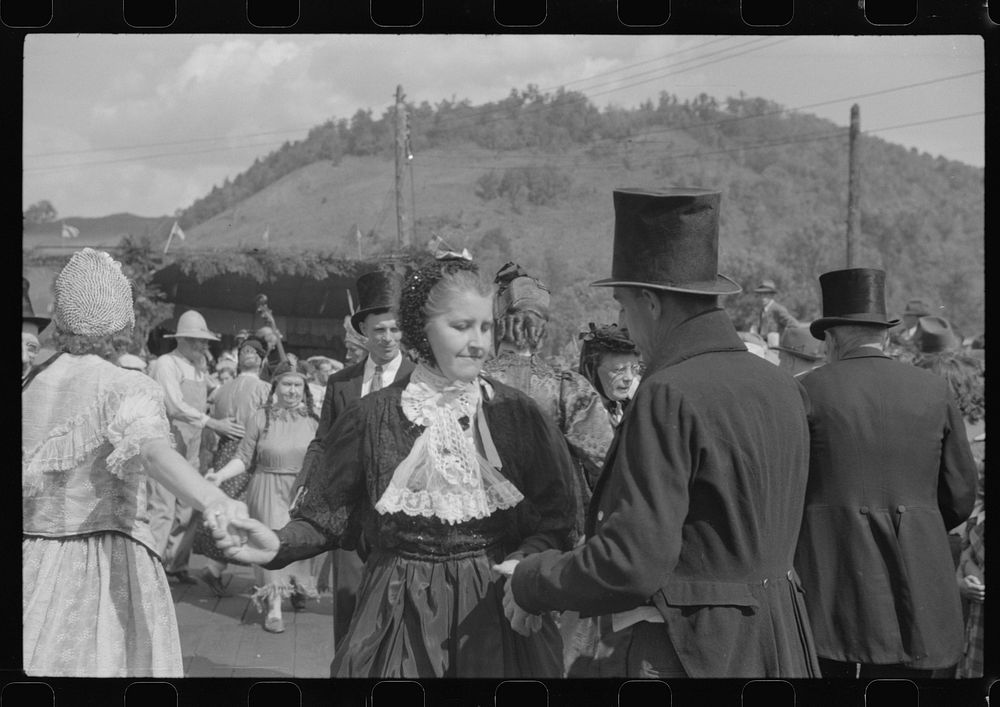 [Untitled photo, possibly related to: Old fashioned dances at the "World's Fair" in Tunbridge, Vermont]. Sourced from the…