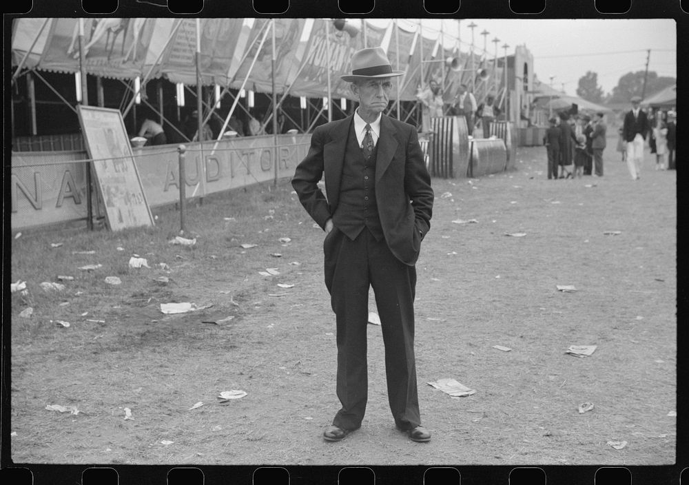 Lone visitor at the Champlain Valley Exposition, Essex Junction, Vermont. Sourced from the Library of Congress.
