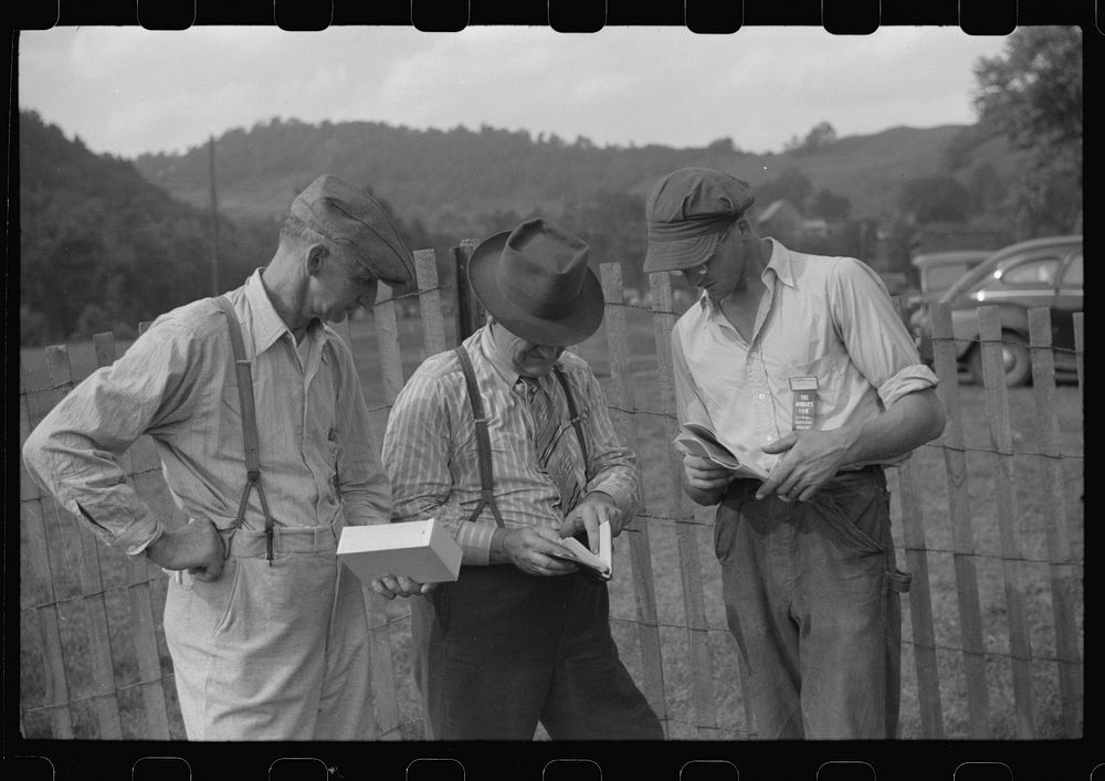 [Untitled photo, possibly related to: Judges at the horse show at the "World's Fair" in Tunbridge, Vermont]. Sourced from…