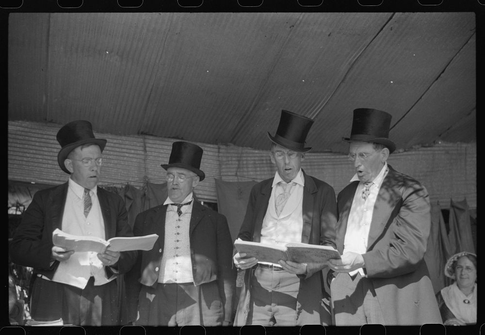 [Untitled photo, possibly related to: Ballad singers at the "World's Fair" in Tunbridge, Vermont]. Sourced from the Library…