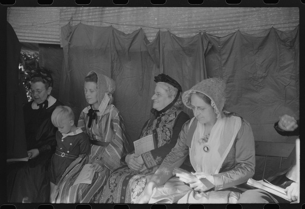 [Untitled photo, possibly related to: Ballad singers resting at the "World's Fair" in Tunbridge, Vermont]. Sourced from the…