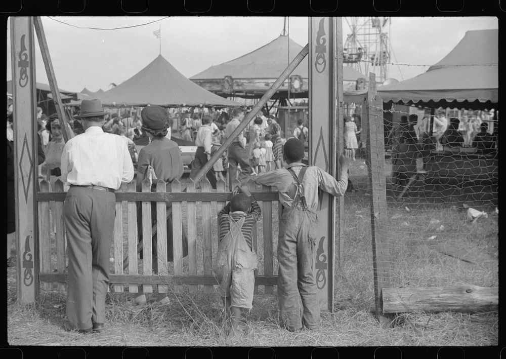 At the Greene County fair, Greensboro, Georgia. White schoolchildren were admitted free one day,  schoolchildren the next.…
