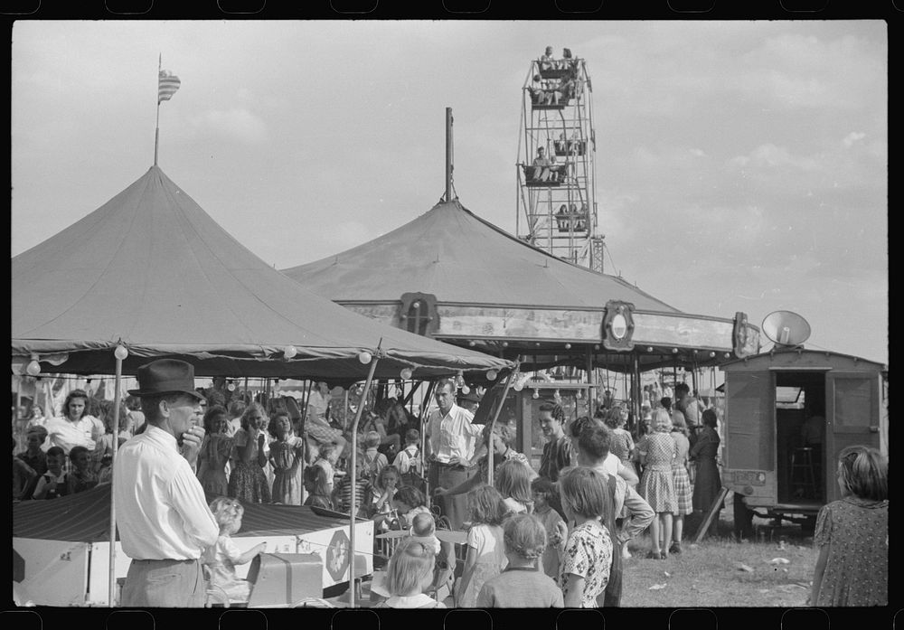 At the Greene County fair, Greensboro, Georgia. White schoolchildren were admitted free one day,  schoolchildren the next.…