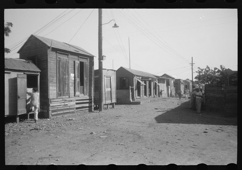 Street in slum area known as "El Machuelitto," in Ponce, Puerto Rico. Sourced from the Library of Congress.