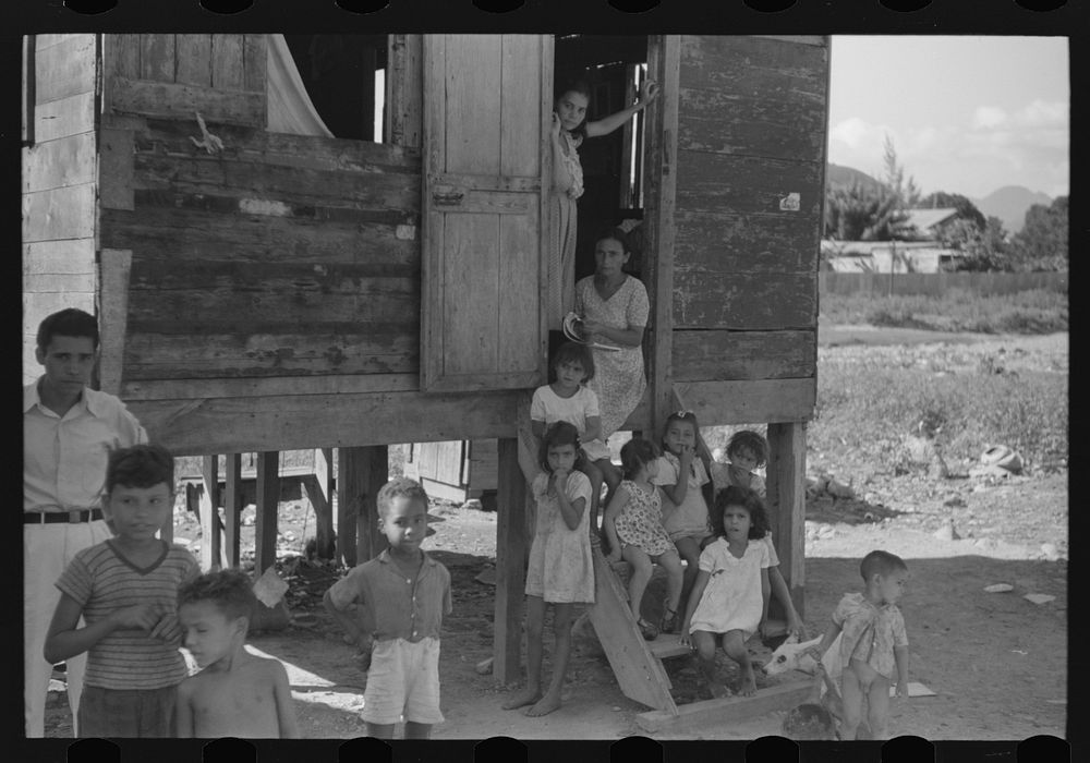 In the slum area known as "El Machuelitto" in Ponce, Puerto Rico. Sourced from the Library of Congress.