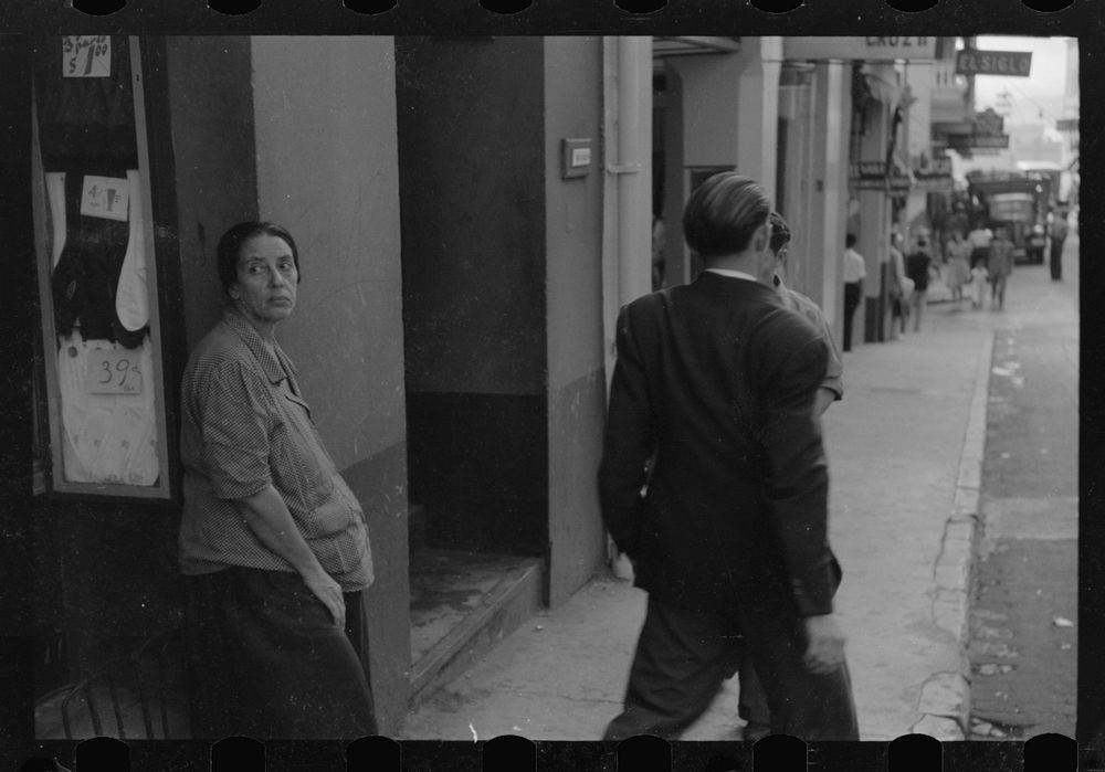 [Untitled photo, possibly related to: Woman who asks for alms in the streets of San Juan, Puerto Rico]. Sourced from the…