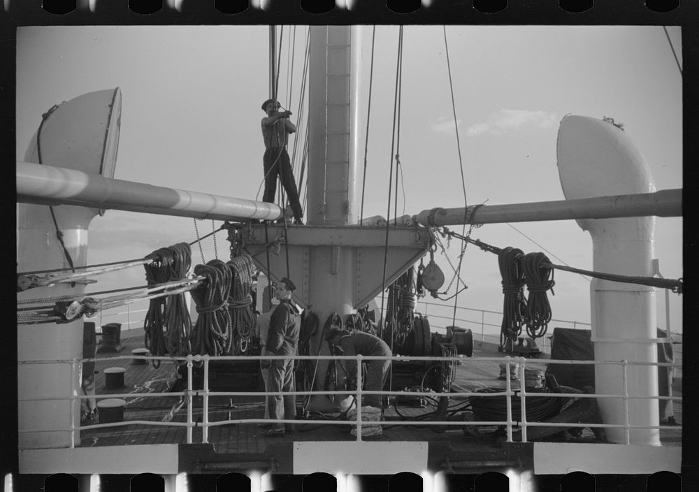 Aboard the S.S. Coamo at sea two days out of New York. Sourced from the Library of Congress.