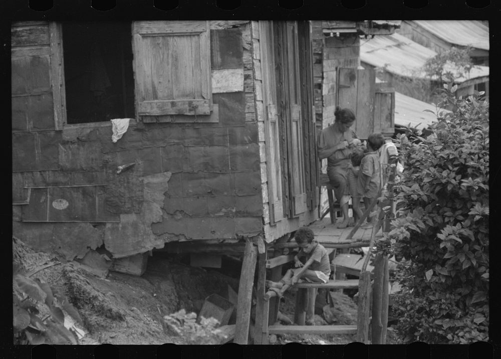 House in slum area in Orocovis, Puerto Rico. Sourced from the Library of Congress.