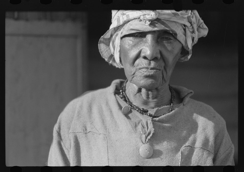 Old woman living in one of the slum "villages" in the northwestern part of the island. St. Croix, Virgin Islands. Sourced…