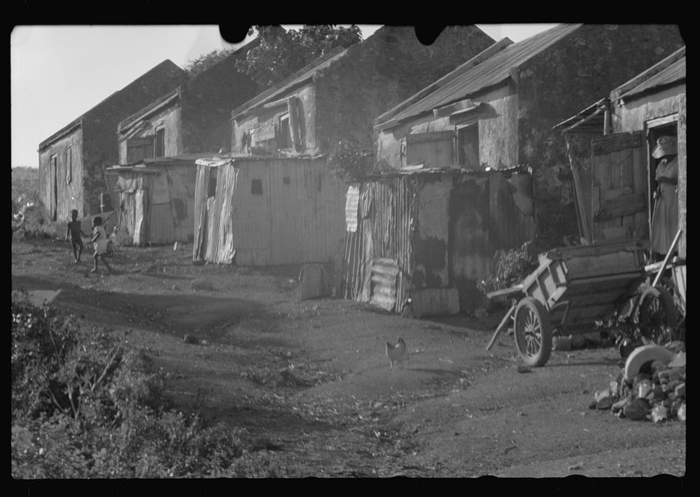 [Untitled photo, possibly related to: In one of the slum "villages" in the northeast corner of the island. St. Croix, Virgin…