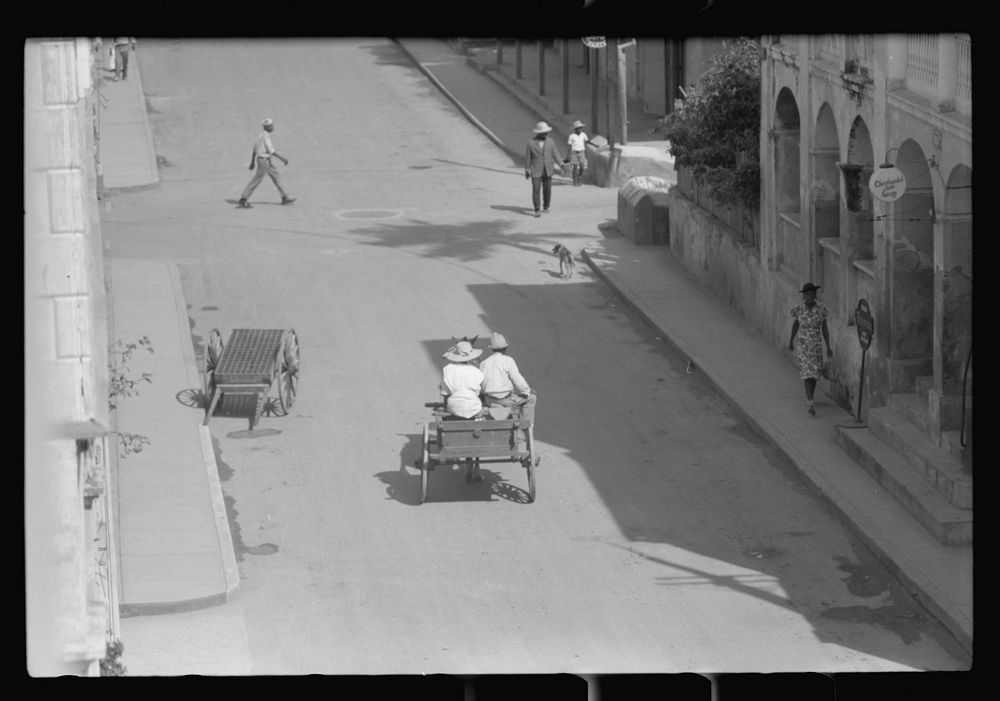 Street scene in Christiansted, St. Croix, Virgin Islands. Sourced from the Library of Congress.