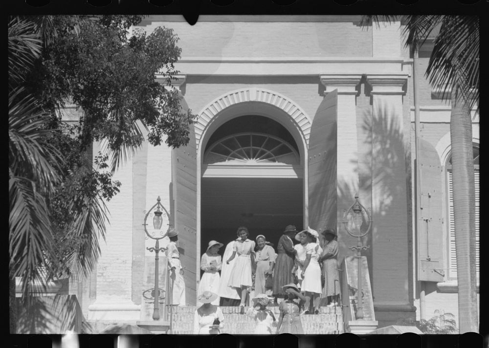 [Untitled photo, possibly related to: Charlotte Amalie, St. Thomas Island, Virgin Islands. After the morning service on…