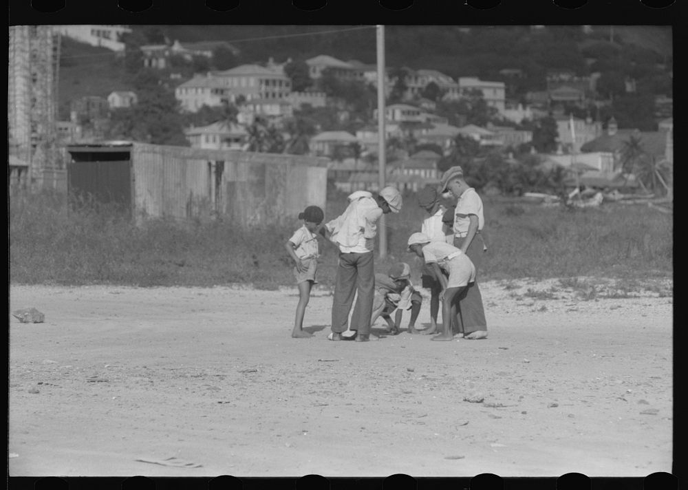 [Untitled photo, possibly related to: French Village, a small settlement on St. Thomas Island, Virgin Islands. Children…